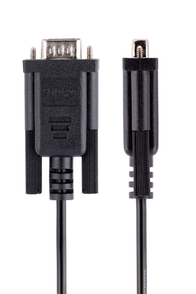 StarTech.com 3m RS232 Serial Null Modem Cable - Crossover Serial Cable w/Al-Mylar Shielding - DB9 Serial COM Port Cable Female to Male - Compatible w/DTE Devices - Black - F/M - Black - 3 m - DB-9 - DB-9 - Male - Female - 9FMNM-3M-RS232-CABLE