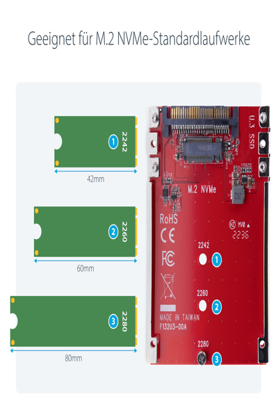 StarTech.com M.2 to U.3 Adapter, For M.2 NVMe SSDs, PCIe M.2 Drive to 2.5inch U.3 (SFF-TA-1001) Host Adapter/Converter, TAA Compliant - 1M25-U3-M2-ADAPTER