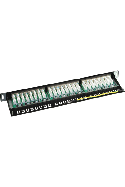 Panneau de brassage en ligne Cat.6 24 ports 19" 0,5U noir RAL9005