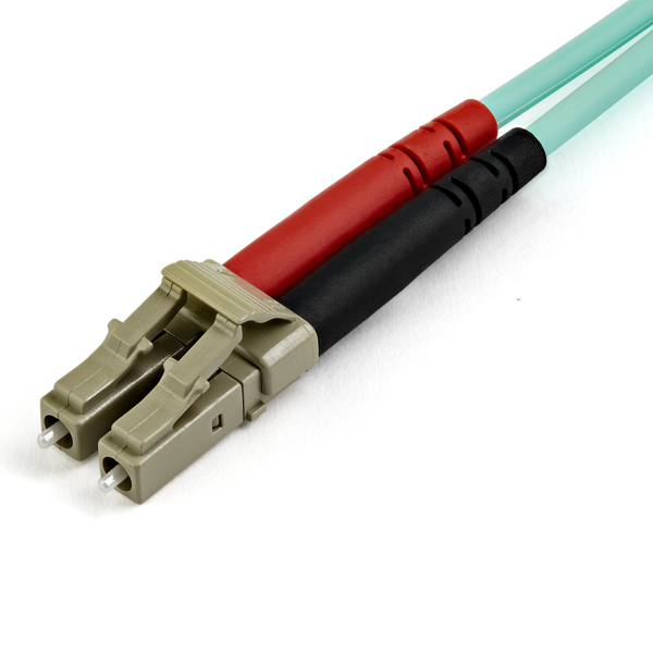 StarTech 10 m OM4 LC to LC Multimode Duplex Fiber Optic Patch Cable - Aqua - 50/125 - Fiber Optic Cable - 40/100Gb - LSZH (450FBLCLC10) - Patch cable - 10 m - Aquamarine - 450FBLCLC10