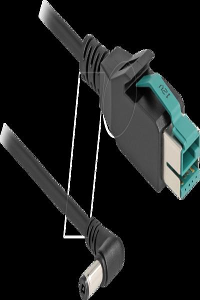 Delock PoweredUSB cable - USB PlusPower (12 V) (M) to DC jack 5.5 x 2.1 mm (M) angled - 80013