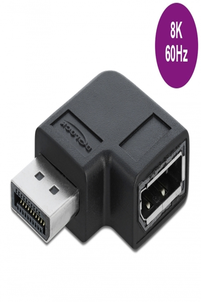 Delock DisplayPort-adapter - DisplayPort (H) vänstervinklad till DisplayPort (H) - 66296