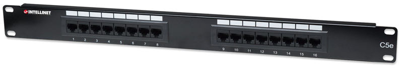 Cat5e Patch Panel - RJ-45 X 16 - Black - 1U - 513548
