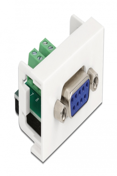 Delock Easy 45 Module D-Sub 9-pin Female to 10-pin Terminal Block 22.5 x 45 mm - Flat - White - 81350
