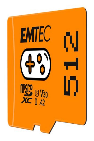 EMTEC Gaming 512 GB microSDXC orange UHS-I U3 V30 A2 - Extended Capacity SD (MicroSDHC) - ECMSDM512GXCU3G