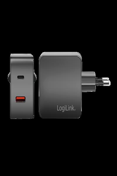 Adaptateur double USB-A/USB-C LogiLink 45 W GaN