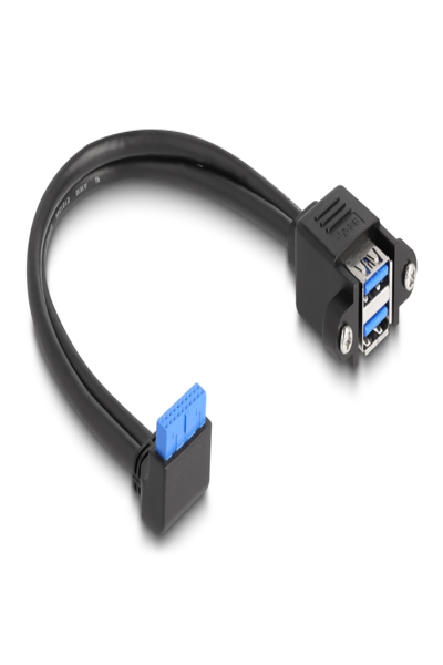 Delock USB internal cable - 19 pin USB 3.0 header (M) angled to USB (F) - 83007