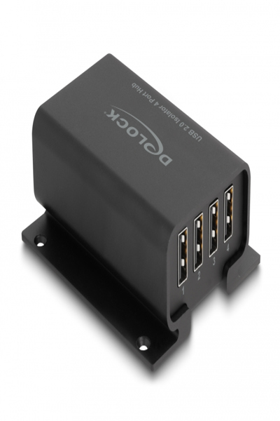 Delock 4-portars USB 2.0-isolatorhubb med 5 kV isolering för dataledningar, 0 - 40 °C, 0 - 60 °C, 73 mm, 90 mm, 31 mm, 5 V - 64226