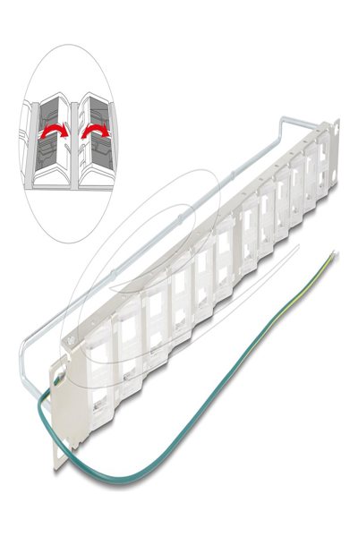 Delock Patchpanel (blank) - vinklingsbara portar, med dragavlastning - 67066