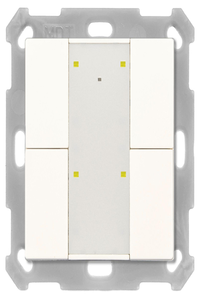 MDT RF-TA55A4.01 Bouton sans fil KNX RF 4 voies Plus avec actionneur blanc pur mat