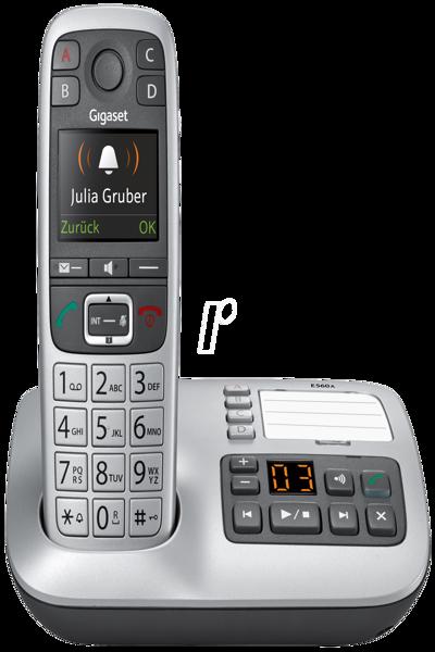Téléphone DECT Gigaset E560A 200 entrées noir/argent