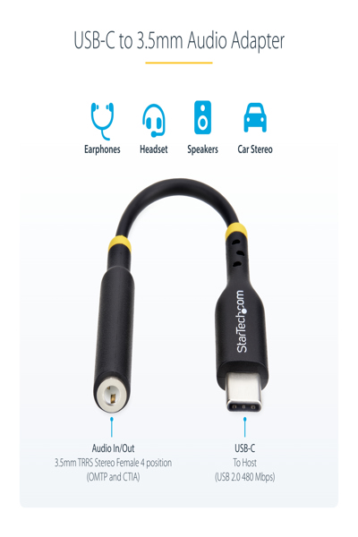 StarTech.com USB-C Audio Adapter to 3.5mm Jack - USBCAUDIO2