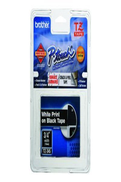 Brother TZ345 - White on black - TZ345