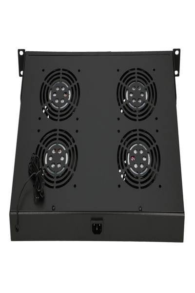 Extralink 1U 19" fan panel with 4 fans and thermostat - EX.14718