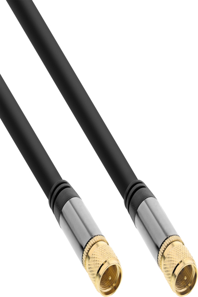 Câble SAT InLine Premium - 4x blindé - 2x F-mâle - >110dB - noir - 10m