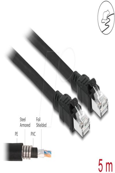 Delock Network cable RJ45 Cat.6A F/UTP with inner metal sheath 5 m - Cat6a - F/UTP (FTP) - RJ-45 - RJ-45 - Black - 80116