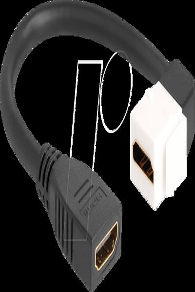 Câble HDMI Delock - HDMI femelle vers HDMI femelle coudée, Keystone