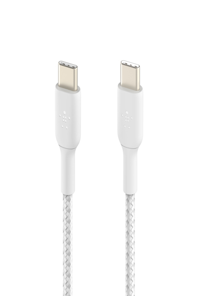 Belkin USB-C till flätad PVC-kabel 1m tvåpack - Digital anslutning - CAB004BT1MWH2PK