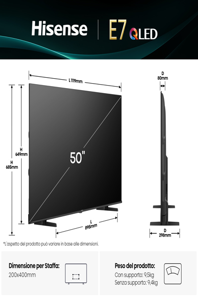 HISENSE 50E7Q TV 50" - 50E7Q
