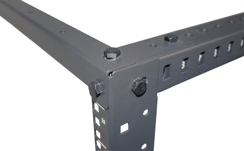 Open frame rack (4 posts) - RAL 9005 - 26U (19") - 714242