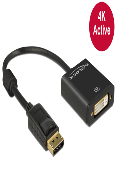 Delock DisplayPort-adapter - DisplayPort (hane) till DVI-I (hona) - 62599