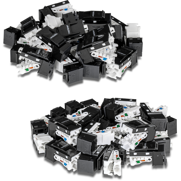 TRENDnet TC-K50C6BK Cat6 RJ-45 Keystone 50-Pack Black - TC-K50C6BK
