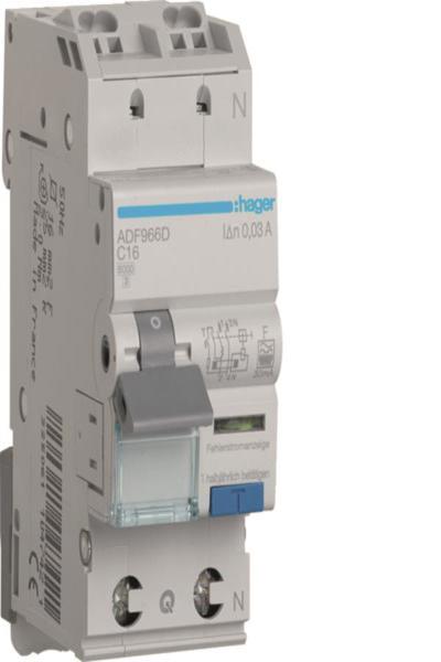 Disjoncteur différentiel Hager ADF966D 1P+N 16A 30mA