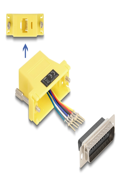 Adaptateur série Delock - DB-25 (M) vissable vers RJ-12 (6 broches) (F)