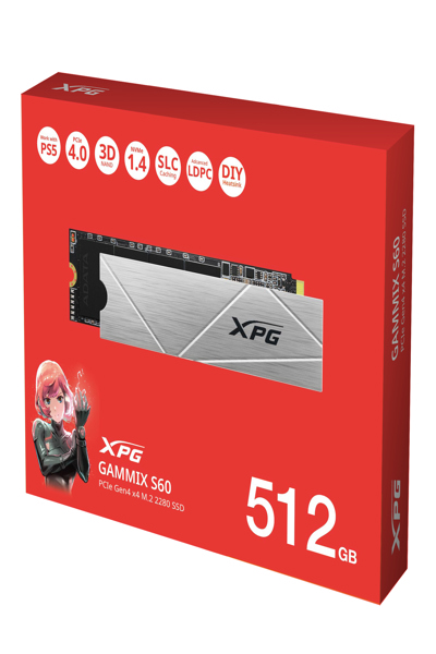 ADATA XPG GAMMIX S60 Blade 512GB M.2 PCIe4 NVMe SSD - AGAMMIXS60-512G-CS