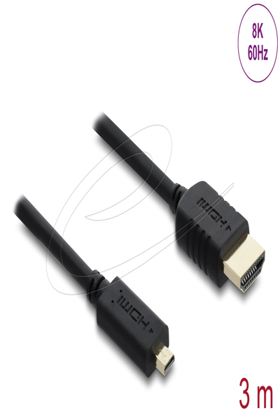 Delock Coaxial High Speed HDMI Cable Plug to Micro 8K - Cable - Digital - 81692
