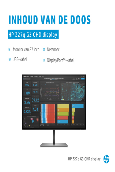 HP Z27q G3 QHD - 68.6 cm (27") - 2566 x 1440 pixels - Quad HD - LED - 5 ms - Silver - 1C4Z7AA