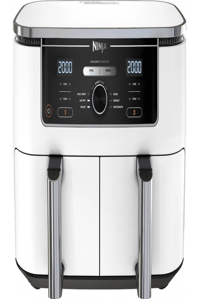 SharkNinja Ninja AF400EU, Hot air fryer, 9.5 L, Double, White, Rotary, Touch, Stand-alone - AF400EUWH