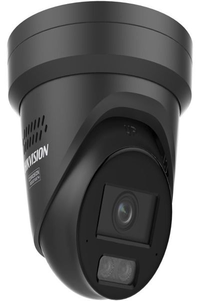 Caméra hybride intelligente Hikvision 8 MP avec ColorVu : caméra à tourelle fixe (noire)