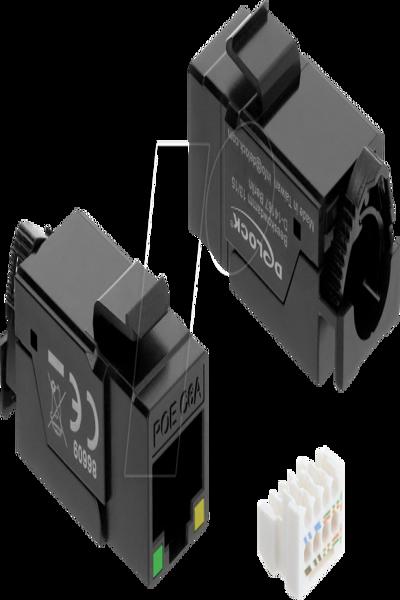 Delock Keystone Module RJ45 Socket Cat.6a UTP with PoE LED - 86609