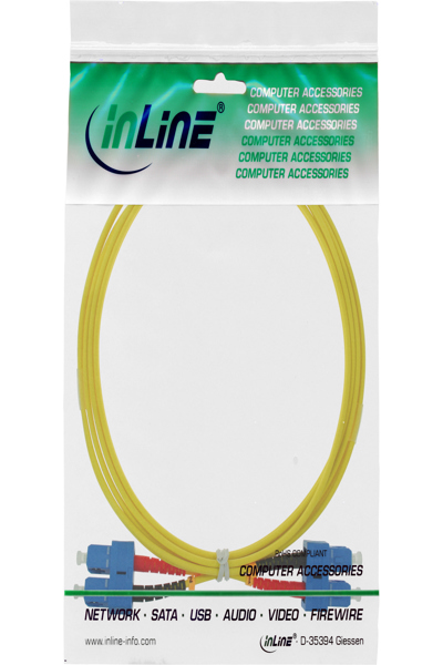 Câble fibre optique duplex InLine SC/SC 9/125 µm OS2 7,5 m