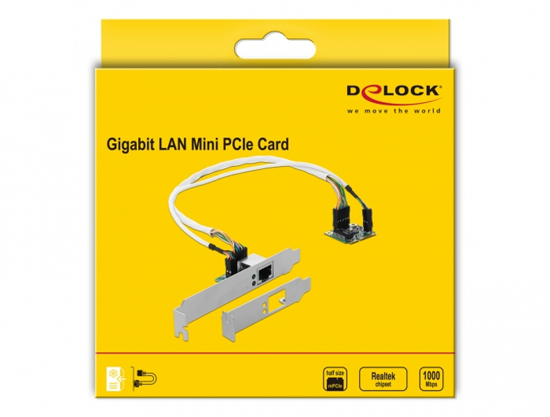 Delock Mini PCIe I/O PCIe half size 1 x Gigabit LAN Low Profile - 95265