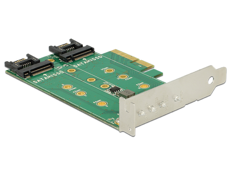 Delock PCIe card > 3 x M.2 card slot - storage controller - 89518
