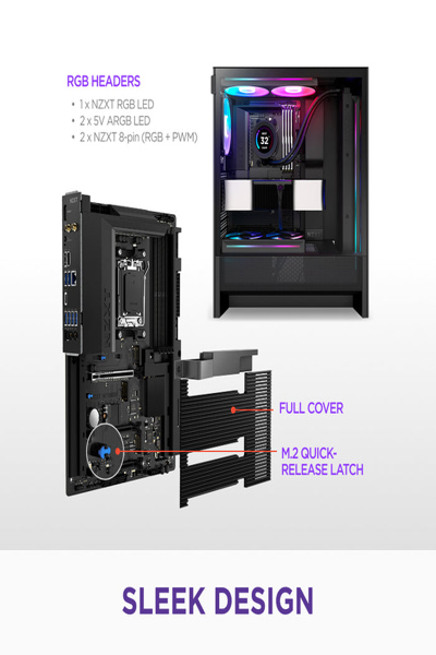 NZXT N7 B850 BLACK MOTHERBOARD AMD AM5 - N7-B85XT-B1