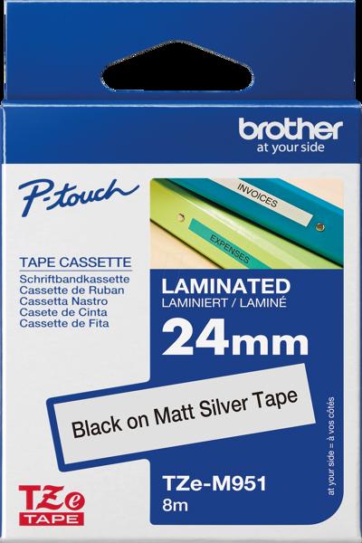 Brother TZe-M951 - Black on matte silver - TZEM951