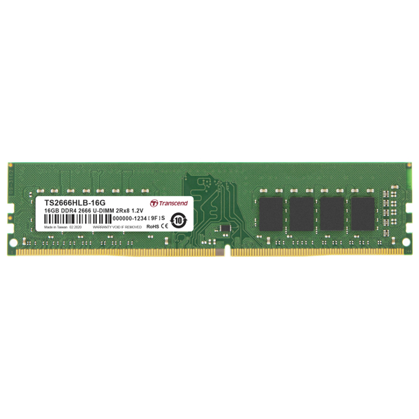 Transcend DDR4-2666 U-DIMM 16GB - 16 GB - 2 x 8 GB - TS2666HLB-16G