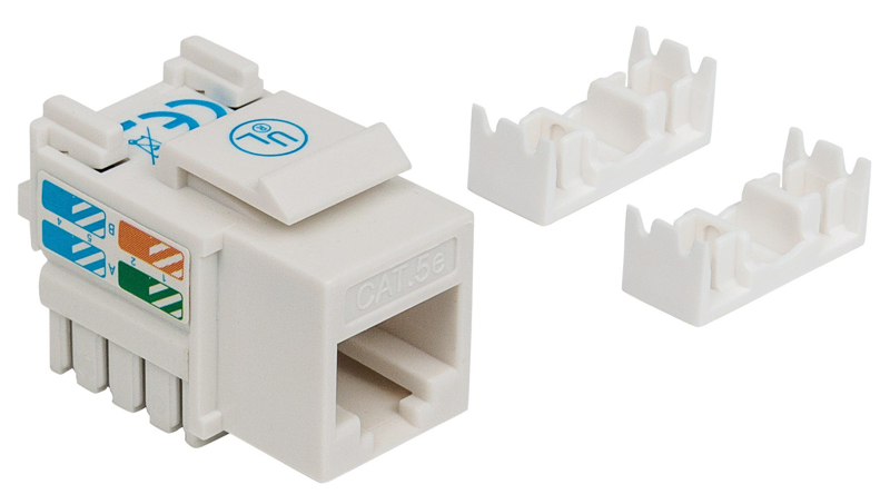 Cat5e modulær jack hvit UTP Keystone Jack - 210355