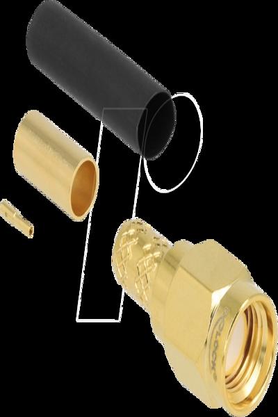 Delock RP-SMA plug for crimping LMR200 with matching heat shrink tubing - 91789