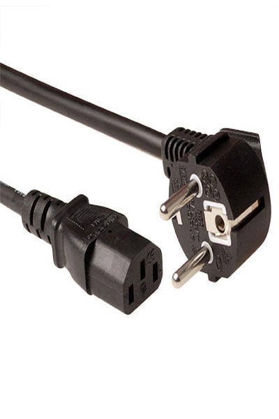 ACT Powercord LSZH mains connector CEE 7/7 male (angled) - C13 black 5 m - 5 m - CEE7/7 - C13 coupler - 230 V - 10 A