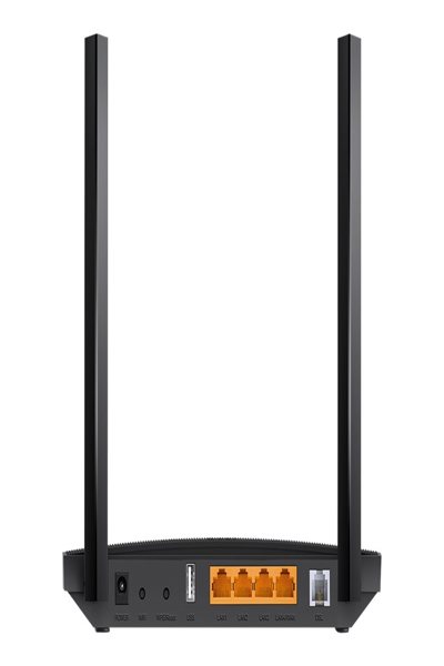 TP-LINK AC1200 Wireless MU-MIMO VDSL/ADSL Modem Router - Wi-Fi 5 (802.11ac) - Dual-band (2.4 GHz / 5 GHz) - Ethernet LAN - ADSL - Black - Tabletop router - ARCHER VR400 V3