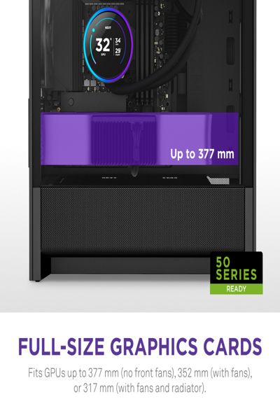 NZXT H9 H3 Flow midi-torn-PC svart - CC-H31FB-01
