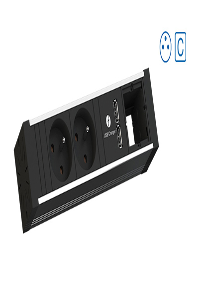 Bachmann Venid 0,2 m 2 prises secteur type E noir