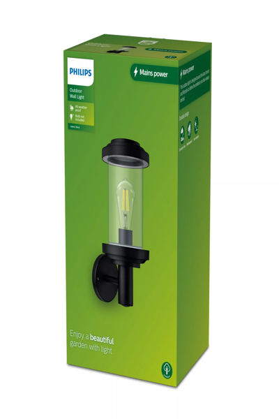 Philips Outdoor Listra Wand rund 25W exkl LM schwarz