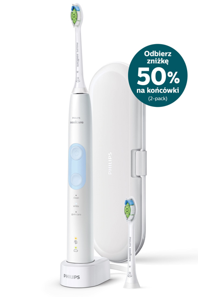 Philips Sonicare ProtectiveClean 5100 HX6859/29 Sonic electric toothbrush with accessories - Adult - Sonic toothbrush - Daily care - Gum care - Massage - Whitening - 62000 movements per minute - White - 2 min - HX6859/29
