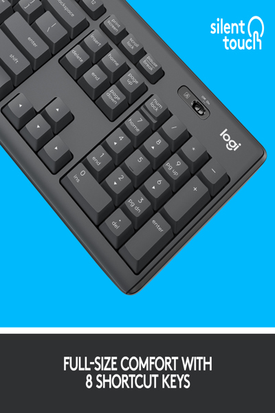 Logitech MK295 Silent Wireless Combo - Full-size (100%) - Wireless - RF Wireless - AZERTY - Graphite - Mouse included - 920-009803