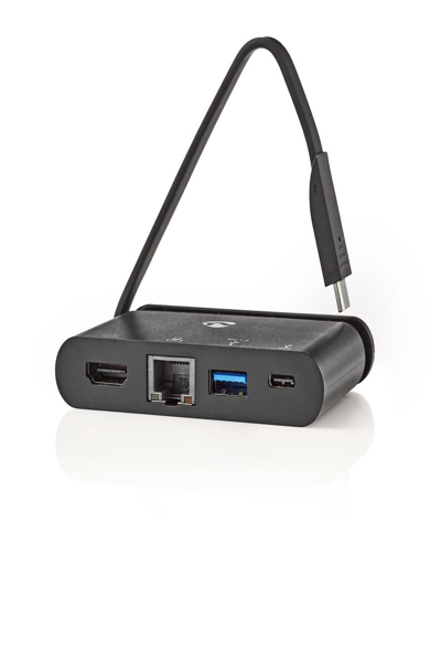 Nedis TCARF260BK - USB 3.2 Gen 1 (3.1 Gen 1) Type-C - Black - HDMI - RJ-45 - USB 3.2 Gen 1 (3.1 Gen 1) Type-A - USB 3.2 Gen 1 (3.1 Gen 1) Type-C - 1 pc(s)